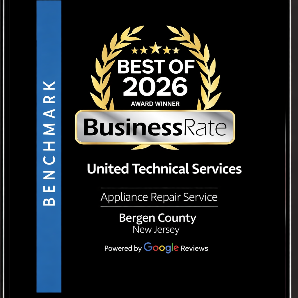 BusinessRate Best of 2026 award for United Technical Services appliance repair in Bergen County, NJ